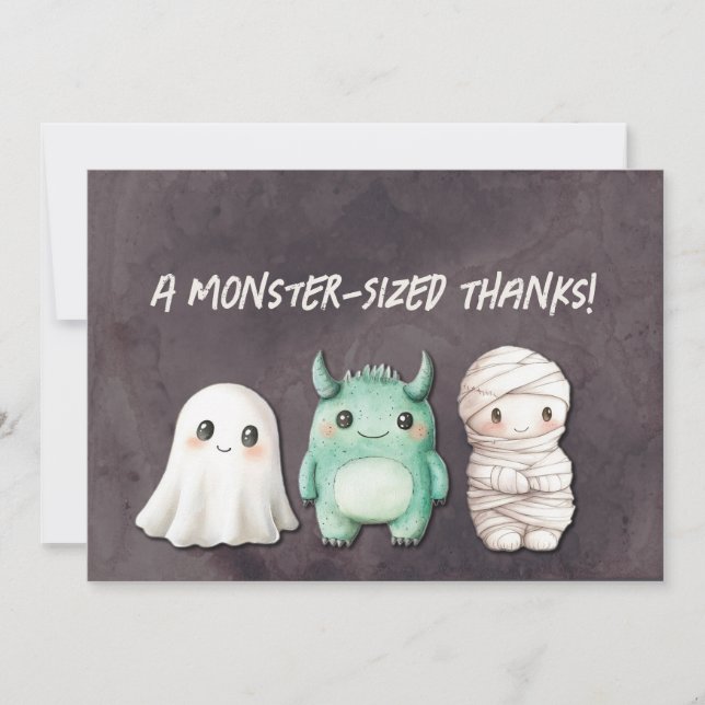 Carte De Remerciements Fête d'Halloween adorable (Devant)