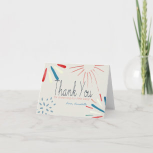 Carte De Remerciements Fête du 4 juillet bébé feu d'artifice Shower