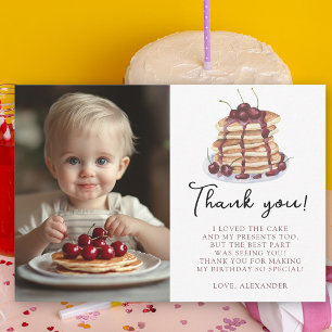 Carte De Remerciements Fête du premier anniversaire aux crêpes à l'aquare