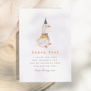Carte De Remerciements Fête du premier anniversaire d'une drôle d'oie