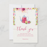 Fête du thé floral à l'aquarelle Remerciements