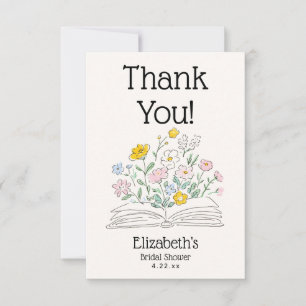 Carte De Remerciements Fête Florale Fantaisiste Un Nouveau Chapitre Enter