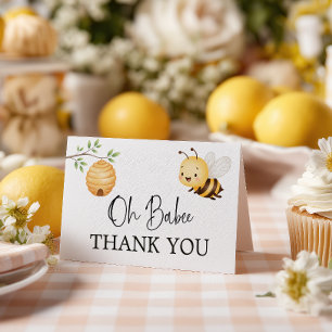 Carte De Remerciements Fête Florale Rustique Oh Bébé Abeille Baby Shower