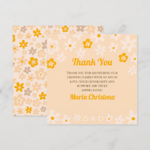 Carte De Remerciements Fête Prénatale Peach Meadow Bloom