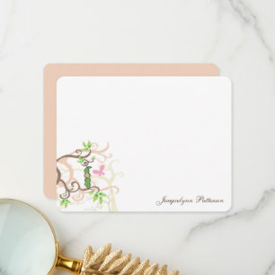 Carte De Remerciements Fête prénatale pour bébé fille au Jardin de la Fèv