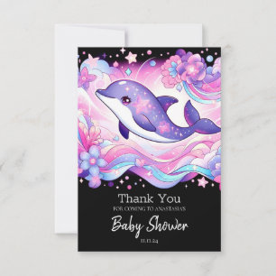 Carte De Remerciements Fête Prénatale pour le Bébé Dauphin
