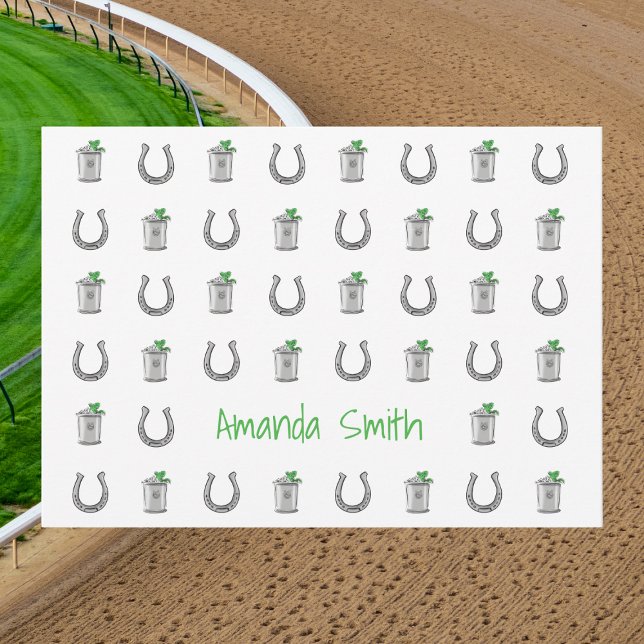 Carte De Remerciements Fête Préparatoire de Derby au Mint Julep et au Fer (Créateur téléchargé)