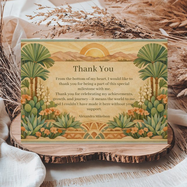Carte De Remerciements Fête Rustique Désert Floral (Créateur téléchargé)