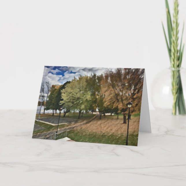 Carte De Remerciements Feuillage d'automne dans le parc (Devant)