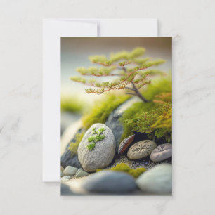 Carte De Remerciements Feuille Galets Calme Nature Tranquille Rivière pai