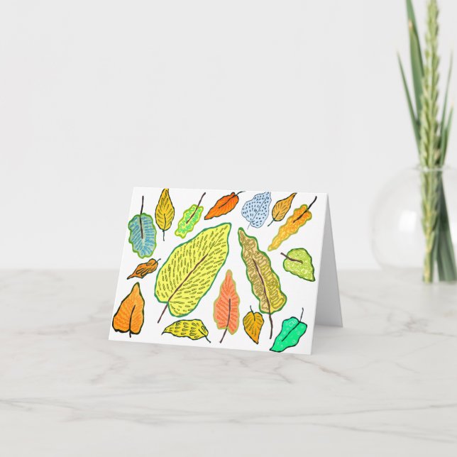 Carte De Remerciements Feuilles dansantes (Devant)