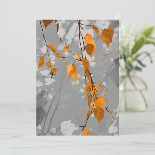 Carte De Remerciements Feuilles d'automne (Debout devant)