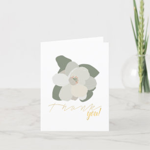 Carte De Remerciements Feuilles de fleurs de Magnolia d'hiver