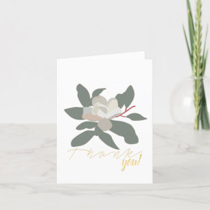 Carte De Remerciements Feuilles de fleurs Magnolia