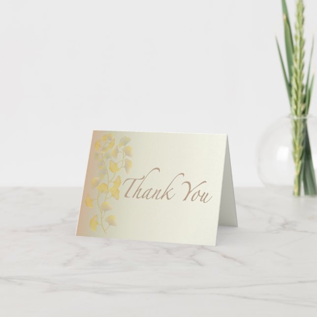Carte De Remerciements Feuilles de Ginkgo en Automne (Devant)