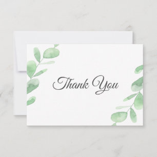 Carte De Remerciements Feuilles d'eucalyptus verts. Mariage simple Woodla