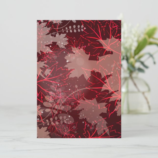 Carte De Remerciements Feuilles d'or 1 (Debout devant)