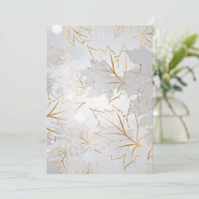Carte De Remerciements Feuilles d'or 3 (Debout devant)