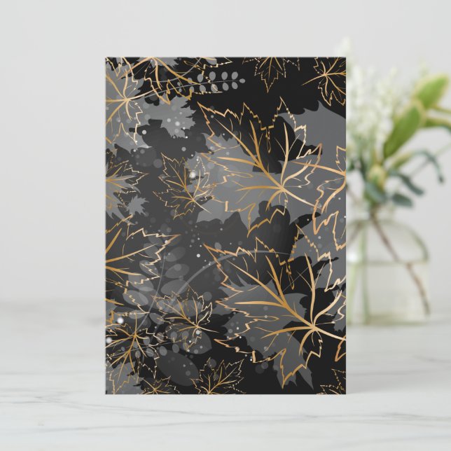 Carte De Remerciements Feuilles d'or 5 (Debout devant)