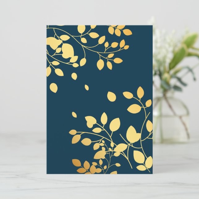 Carte De Remerciements Feuilles d'or 8 (Debout devant)