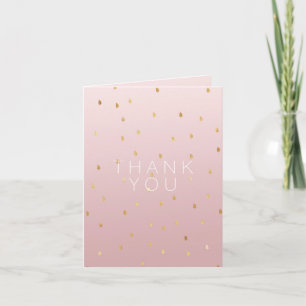 Carte De Remerciements Feuilles d'or rose Rose Blush