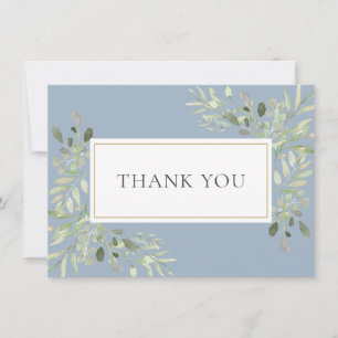 Carte De Remerciements Feuilles Douces Élégantes Remerciements de Verdure