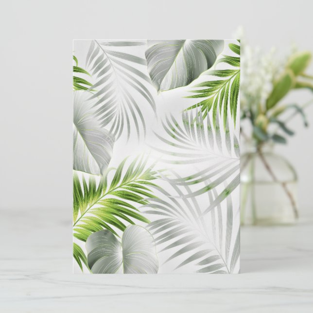 Carte De Remerciements Feuilles tropicaux 1 (Debout devant)