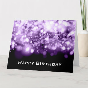 Carte De Remerciements Feux d'Anniversaire Violet