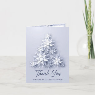 Carte De Remerciements Feux de neige Arbre de Noël Fête d'entreprise