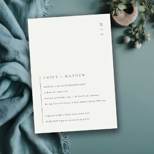 Carte De Remerciements Fiançailles de typographie noir blanc minimal