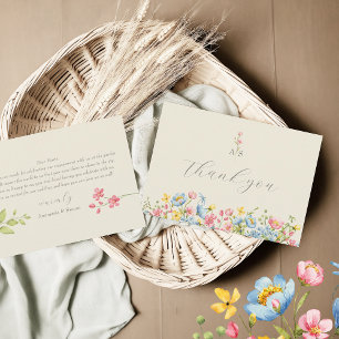 Carte De Remerciements Fiançailles Florales de Jardin