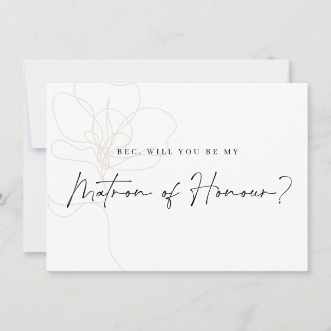 Carte De Remerciements Fiche de proposition du Rose Bridesmaid (Devant)