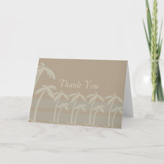 Carte De Remerciements Fidji : Palmiers tropicaux en Taupe, Creme, Bleu
