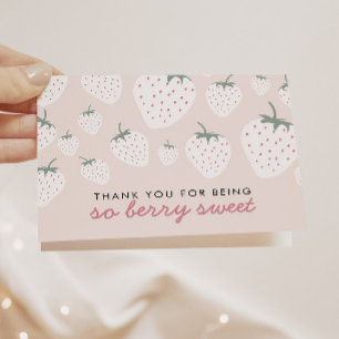 Carte De Remerciements Fields fraises Berry Sweet Rose Girl