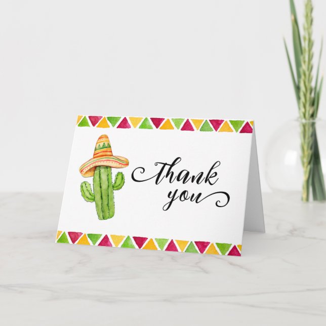 Carte De Remerciements Fiesta Cactus Taco 'Bout A Baby shower (Devant)