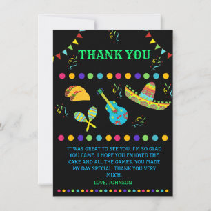 Carte De Remerciements Fiesta mexicaine colorée et amusante