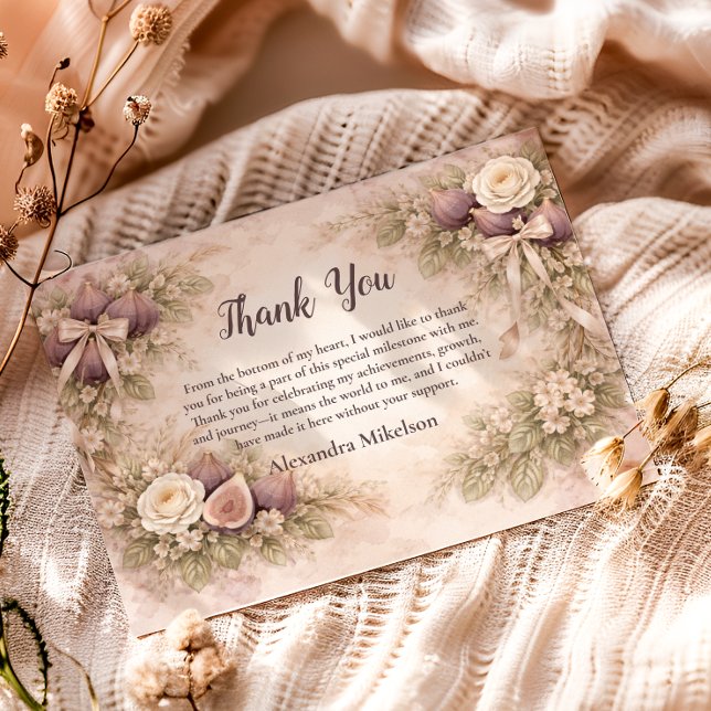 Carte De Remerciements Fig Garden Vintage 1st Birthday (Créateur téléchargé)