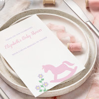 Fille au cheval à bascule rose Baby Shower