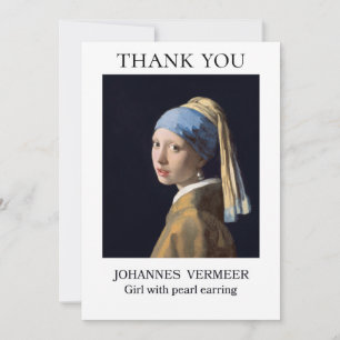 Carte De Remerciements Fille au collier de perles 1665 Johannes Vermeer