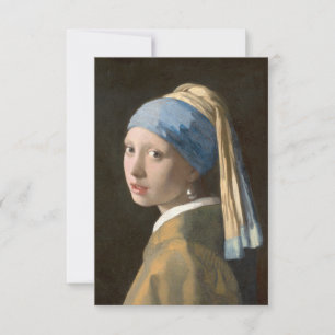 Carte De Remerciements Fille au collier de perles - Johannes Vermeer Art