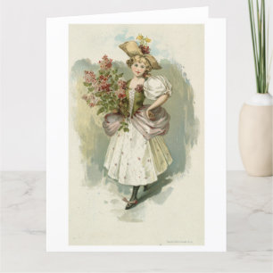 Carte De Remerciements Fille aux lilas, Louis Prang