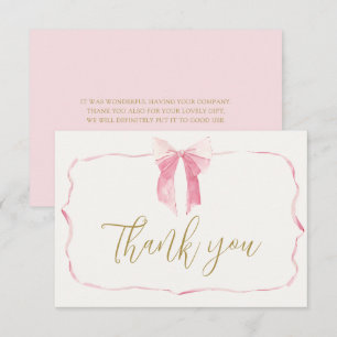 Carte de remerciements fille de Baby shower de la 