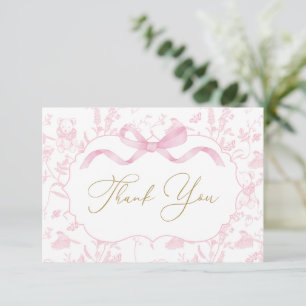 Carte de remerciements fille de Baby shower de la