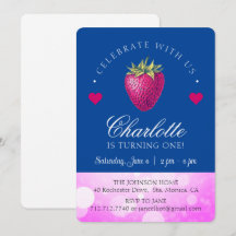 Fille de fête d'anniversaire à la fraise Rose et B