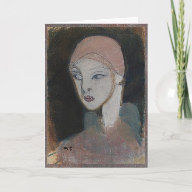 Carte De Remerciements Fille de l'île, Schjerfbeck (Devant)