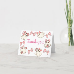 Carte De Remerciements Fille Fantôme Petit Boo Halloween Baby shower