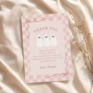 Carte De Remerciements Fille Little Boo Halloween Fantôme Baby Shower