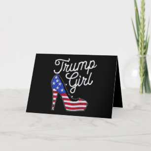 Carte De Remerciements Fille Trump Talon Haut Drapeau Américain Bling Pat