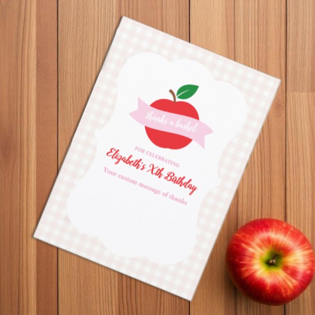 Carte De Remerciements Filles de Thanks A Bushel Anniversaire (Créateur téléchargé)