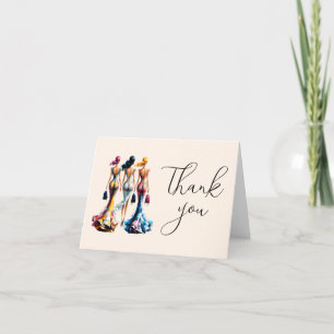Carte De Remerciements Filles élégantes pour la Baby Shower de mariage